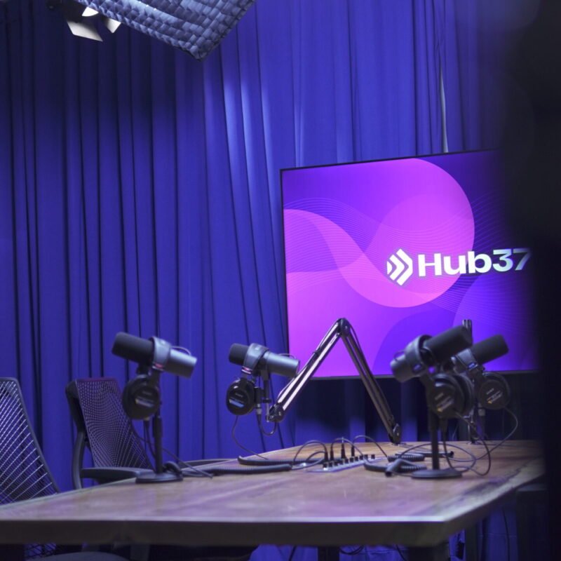 Bancada de gravação de videocast